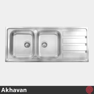 سینک ظرفشویی اخوان مدل Akhavan 385-51 | دو لگنه فانتزی توکار