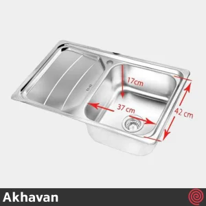 سینک ظرفشویی اخوان مدل Akhavan 386-50 | تک لگنه فانتزی توکار