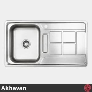 سینک ظرفشویی اخوان مدل Akhavan 387-50 | تک لگنه فانتزی توکار