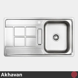 سینک ظرفشویی اخوان مدل Akhavan 387-50 | تک لگنه فانتزی توکار