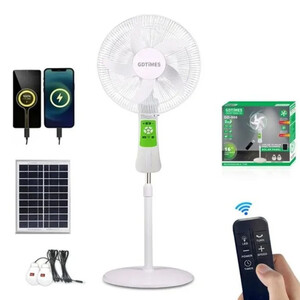 پنکه ایستاده جی دی تایمز مدل GDTIMES GD-978 | شارژی و خورشیدی