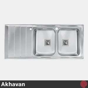 سینک ظرفشویی اخوان مدل Akhavan 504-51 | دو لگنه فانتزی توکار