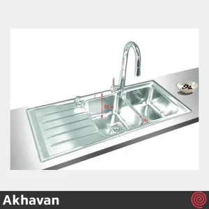 سینک ظرفشویی اخوان مدل Akhavan 506-51 | دو لگنه فانتزی توکار