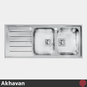 سینک ظرفشویی اخوان مدل Akhavan 506-51 | دو لگنه فانتزی توکار