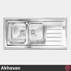 سینک ظرفشویی اخوان مدل Akhavan 507S-60 | دو لگنه فانتزی روکار