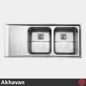 سینک ظرفشویی اخوان مدل Akhavan 508-52 | دو لگنه فانتزی توکار