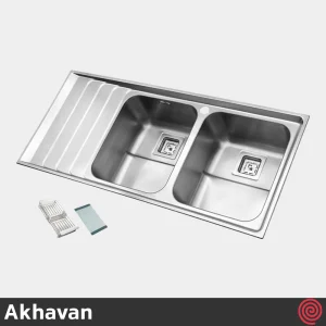 سینک ظرفشویی اخوان مدل Akhavan 508-52 | دو لگنه فانتزی توکار
