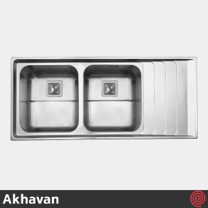 سینک ظرفشویی اخوان مدل Akhavan 508S-52 | دو لگنه فانتزی توکار