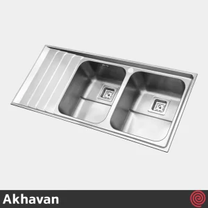 سینک ظرفشویی اخوان مدل Akhavan 508S-52 | دو لگنه فانتزی توکار
