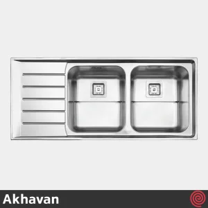 سینک ظرفشویی اخوان مدل Akhavan 510-52 | دو لگنه فانتزی توکار