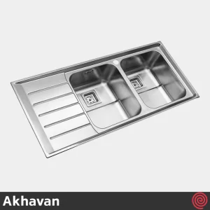 سینک ظرفشویی اخوان مدل Akhavan 510S-52 | دو لگنه فانتزی توکار
