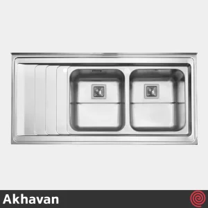 سینک ظرفشویی اخوان مدل Akhavan 509-60 | دو لگنه فانتزی روکار