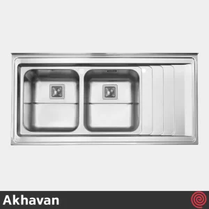 سینک ظرفشویی اخوان مدل Akhavan 509S-60 | دو لگنه فانتزی روکار