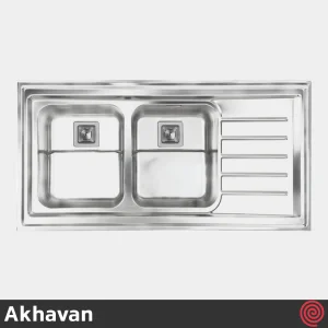 سینک ظرفشویی اخوان مدل Akhavan 511S-60 | دو لگنه فانتزی روکار