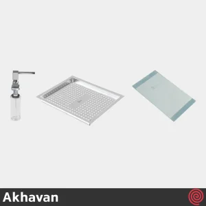 سینک ظرفشویی اخوان مدل Akhavan 600-51 | دو لگنه فانتزی توکار