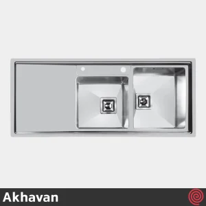 سینک ظرفشویی اخوان مدل Akhavan 600-51 | دو لگنه فانتزی توکار