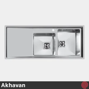 سینک ظرفشویی اخوان مدل Akhavan 600S-51 | دو لگنه فانتزی توکار