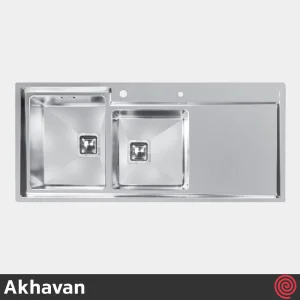 سینک ظرفشویی اخوان مدل Akhavan 601-51 | دو لگنه فانتزی توکار