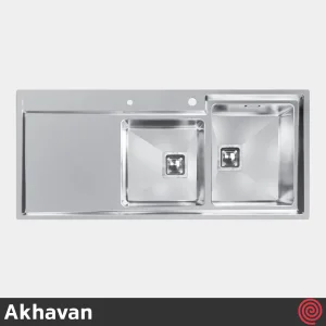سینک ظرفشویی اخوان مدل Akhavan 601-51 | دو لگنه فانتزی توکار