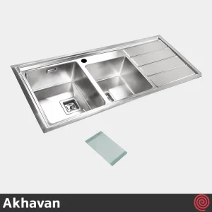 سینک ظرفشویی اخوان مدل Akhavan 603S-50 | دو لگنه فانتزی توکار