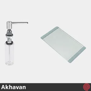سینک ظرفشویی اخوان مدل Akhavan 333-53 | دو لگنه فلاش مونت باکسی توکار