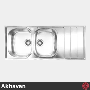سینک ظرفشویی اخوان مدل Akhavan 147A-50 | دو لگنه فانتزی توکار