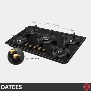 اجاق گاز صفحه ای 5 شعله داتیس مدل DATEES DG-542 | بدنه شیشه ای