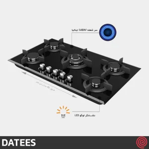 اجاق گاز صفحه ای 5 شعله داتیس مدل DATEES DG-536 | بدنه شیشه ای