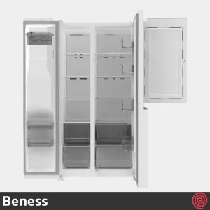 یخچال و فریزر ساید بای ساید 30 فوت بنس مدل اکسیس Beness Axis | رنگ نقره ای