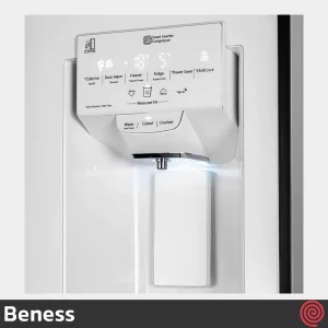 یخچال و فریزر ساید بای ساید 32 فوت بنس مدل اگنس Beness Agnes | رنگ سفید