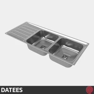 سینک ظرفشویی داتیس مدل DATEES DB-170-51 | دو لگنه فانتزی توکار