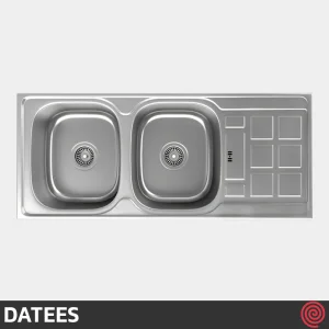 سینک ظرفشویی داتیس مدل DATEES DB-134-50 | دو لگنه فانتزی توکار