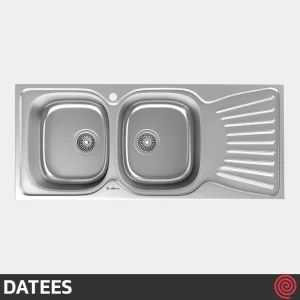سینک ظرفشویی داتیس مدل DATEES DB-125-50 | دو لگنه فانتزی توکار