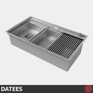 سینک ظرفشویی داتیس مدل DATEES DB-702-52 | دو لگنه زیرکابینتی باکسی