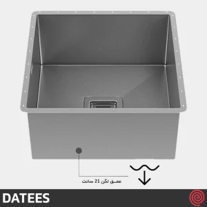 سینک ظرفشویی داتیس مدل DATEES Corian-601-34 | تک لگنه زیرکابینتی باکسی