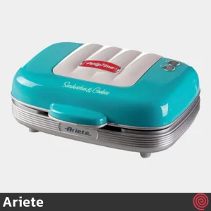 دونات و ساندویچ ساز 3 کاره آریته مدل Ariete Party Time 1972 | رنگ فیروزه ای، با توان 700