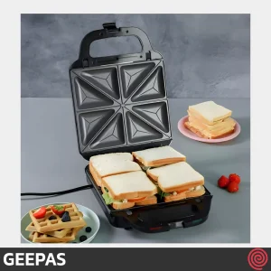 وافل و ساندویچ ساز چند کاره جی پاس مدل GEEPAS GGM36534N | با توان 1400 وات