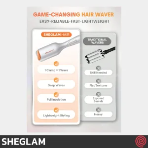 حالت دهنده مو شیگلم مدل SHEGLAM SGH-BBHW-01-25 | سایز 25mm، موج دهنده موی ساحلی