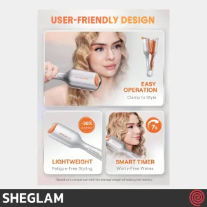 حالت دهنده مو شیگلم مدل SHEGLAM SGH-BBHW-01-25 | سایز 25mm، موج دهنده موی ساحلی