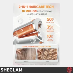 حالت دهنده مو شیگلم مدل SHEGLAM SGH-BBHW-01-25 | سایز 25mm، موج دهنده موی ساحلی