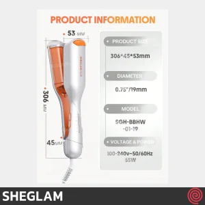 حالت دهنده مو شیگلم مدل SHEGLAM SGH-BBHW-01-19 | سایز 19mm، موج دهنده موی ساحلی