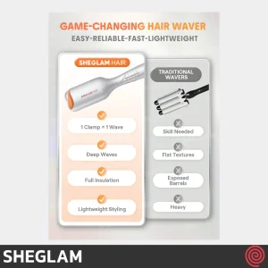 حالت دهنده مو شیگلم مدل SHEGLAM SGH-BBHW-01-19 | سایز 19mm، موج دهنده موی ساحلی