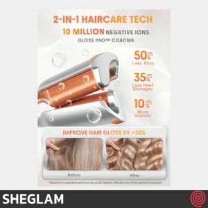 حالت دهنده مو شیگلم مدل SHEGLAM SGH-BBHW-01-19 | سایز 19mm، موج دهنده موی ساحلی