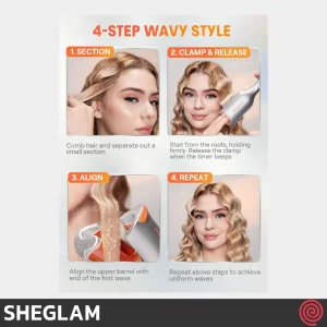 حالت دهنده مو شیگلم مدل SHEGLAM SGH-BBHW-01-19 | سایز 19mm، موج دهنده موی ساحلی