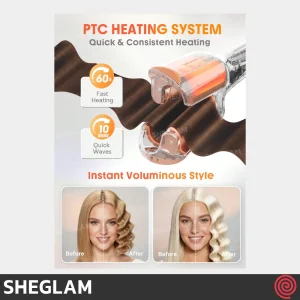 حالت دهنده مو شیگلم مدل SHEGLAM SGH-BBHW-01-19 | سایز 19mm، موج دهنده موی ساحلی