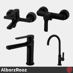ست شیرآلات البرز روز مدل مرداس AlborzRooz Merdas | رنگ مشکی