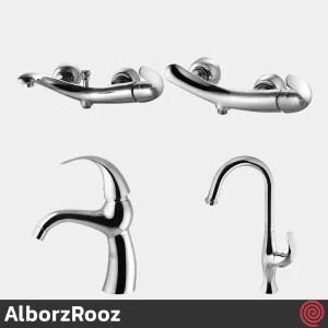 ست شیرآلات البرز روز مدل تورینو AlborzRooz Torino | رنگ کروم