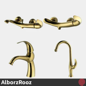 ست شیرآلات البرز روز مدل تورینو AlborzRooz Torino | رنگ طلایی براق