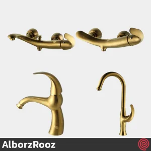 ست شیرآلات البرز روز مدل تورینو AlborzRooz Torino | رنگ طلایی مات