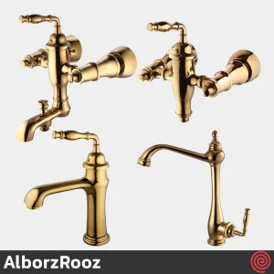 ست شیرآلات البرز روز مدل پرستیژ AlborzRooz Prestige | رنگ طلایی براق